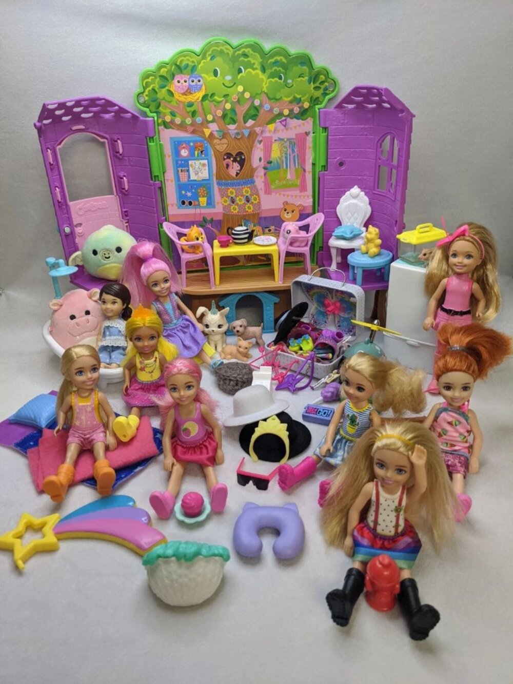Barbie's Sister Kelly's Tree House 9 Dolls Accessories Clothes Toys Shoes Pets